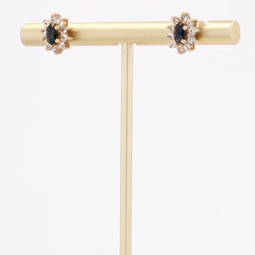 Boucles d'oreilles Puces d'oreilles or jaune et saphirs 58 Facettes 19-089B