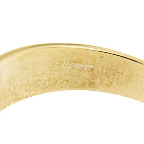 Bague Bague pour homme en or jaune avec pierre rouge 58 Facettes 35623