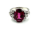 Bague 54 Bague vintage or blanc 18K, tourmaline rose et diamants 58 Facettes