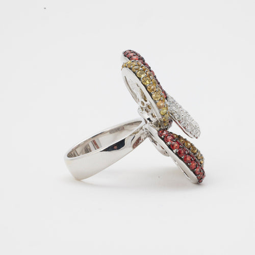 Bague Bagues saphirs jaunes et oranges 58 Facettes