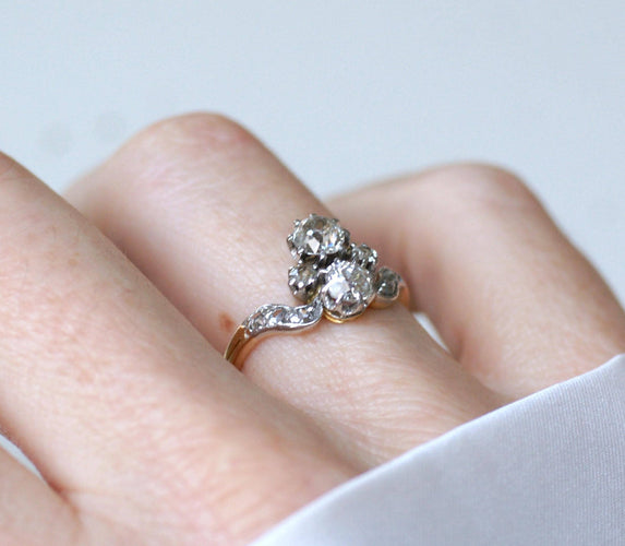 Belle Epoque 公爵夫人黄金钻石戒指 铂金