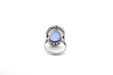 Bague 53 Bague platine saphir cabochon de 17,65 cts et diamants 58 Facettes 26062-24666