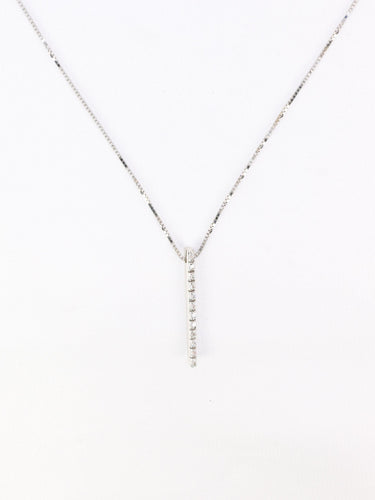 Collier Collier diamant barrette verticale or blanc 58 Facettes 1094.2