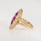 Bague 52 Bague victorienne en or jaune, diamant et rubis de Birmanie 58 Facettes G13947