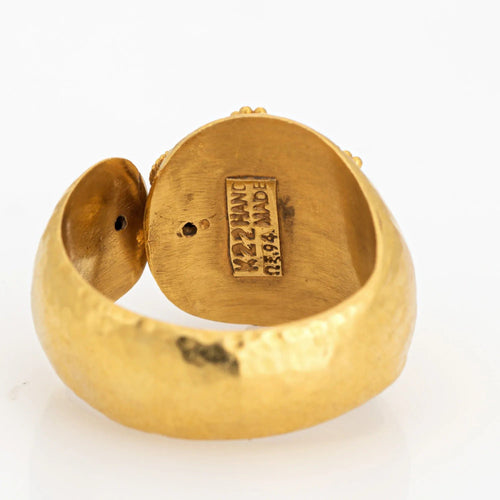 Bague 52 Bague Manchette Saphir Vintage Or Jaune 58 Facettes G13483