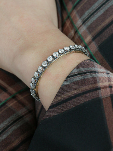 Bracelet Bracelet jonc vintage or argent diamants 12 ct 58 Facettes 1088