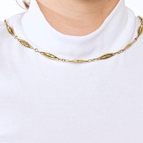 Collier Collier or jaune maillons fuseaux 58 Facettes CHAL04516