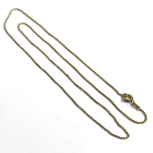 Collier Chaîne fine maille plate en or jaune 18k 58 Facettes REF2564-332