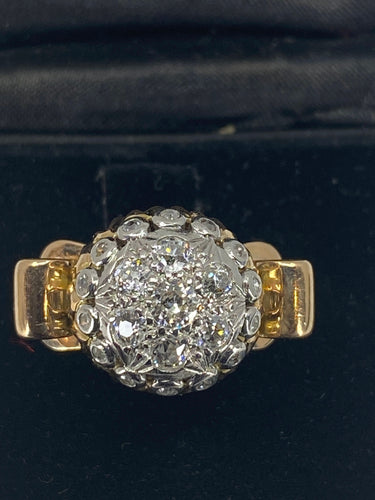 Bague 51 Bague en or 18ct de forme boule sertie de diamants vers 1940/1960 58 Facettes AB41bis