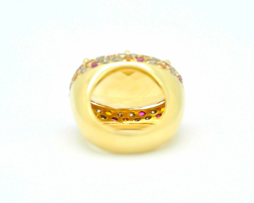 Bague Bague Mangiarotti avec quartz, rubis et diamants 58 Facettes