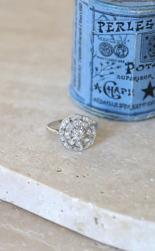 Bague Bague Art Déco Octogonale Diamants 58 Facettes