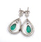 Boucles d'oreilles Boucles d’oreilles en platine avec émeraudes goutte et diamants 58 Facettes