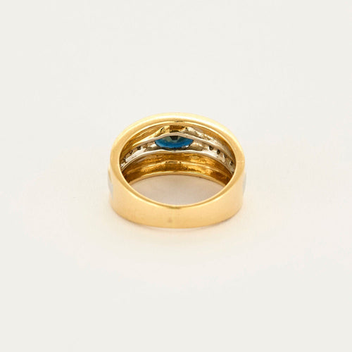 Bague 49 Bague jonc or jaune, saphir et diamants 58 Facettes RAM2604