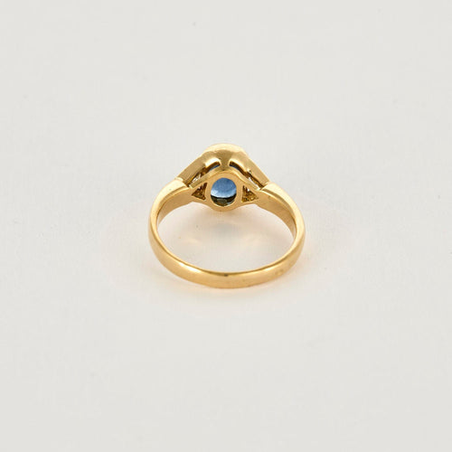 Bague 52,5 Bague or jaune, saphir et diamants 58 Facettes COL2959