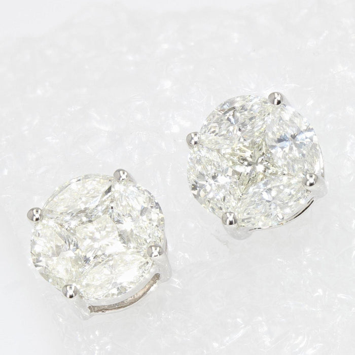 Boucles d'oreilles Boucles d'oreilles puces diamants 0.54 carat et or blanc 58 Facettes 23-256A