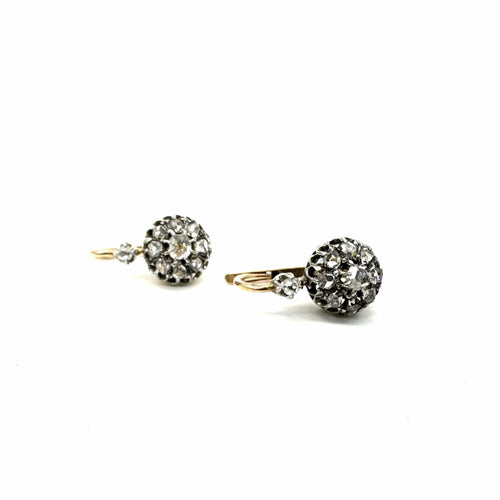 Boucles d'oreilles Boucles d'oreilles en platine, or jaune et diamants 58 Facettes Z15B51724