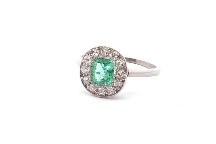 Bague Bague 1920 Platine Emeraude 58 Facettes 25077