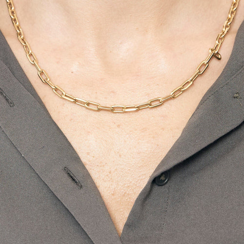 Collier Chaine or jaune maille jaseron 58 Facettes ENG104382