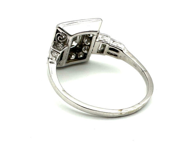 Bague 58 Bague Art-Déco, platine et diamants 58 Facettes