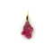 Pendentif Breloque en or jaune avec signature, fleur en tourmaline rose sculptée à la main 58 Facettes A2006X