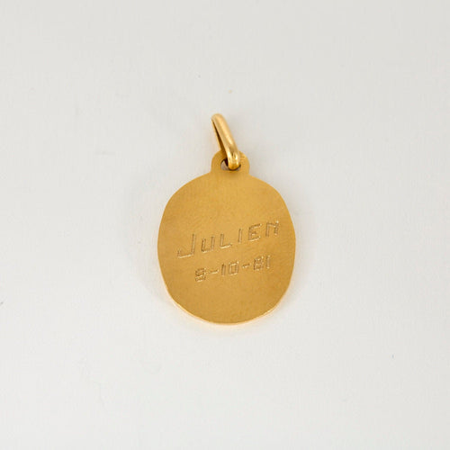 Pendentif AUGIS - Médaille religieuse or jaune, Jésus et saint Jean Baptiste 58 Facettes CHOL09262