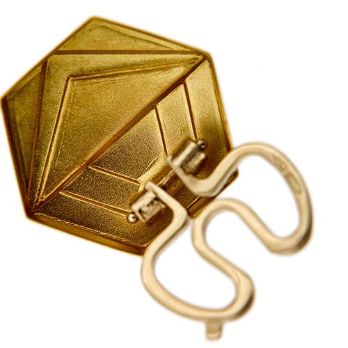 Boutons de manchette Deux boutons de manchette en or avec cache-bouton 58 Facettes 37572