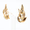 Boucles d'oreilles Boucles d'oreilles en or jaune en forme de feuille, serties d'un diamant ancien européen de 0,99 ct et pavées. 58 Facettes 21930