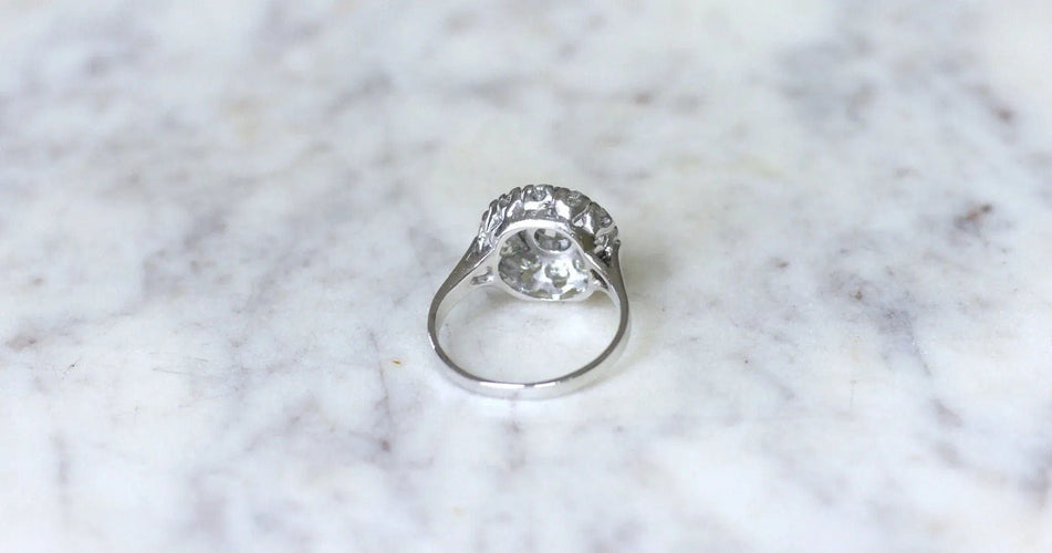 Bague Bague Ronde Cible Art Déco Diamants 58 Facettes