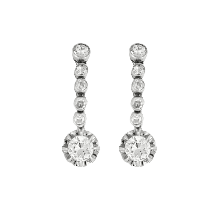 Boucles d'oreilles BOUCLES D'OREILLES "DORMEUSES" OR & DIAMANTS. 58 Facettes BO/240023/