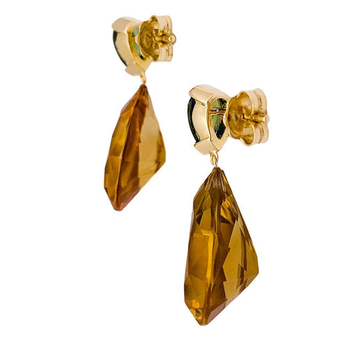 Boucles d'oreilles Boucles d'oreilles pendantes, citrines et péridots. 58 Facettes 34069