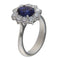 Bague 55 Bague en or blanc sertie d'un saphir de 2,13 carats et de diamants. 58 Facettes G3885