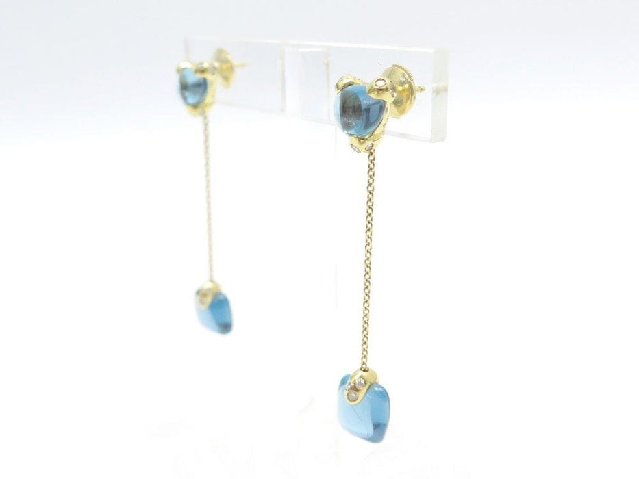 Boucles d'oreilles boucles d'oreilles POMELLATO sassi topaze or jaune diamants 58 Facettes 259150