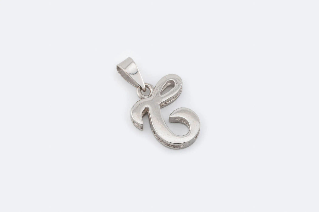 White gold pendant with letter