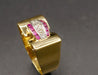 Bague 53 Bague Tank or jaune diamants rubis Verneuil 58 Facettes A10848