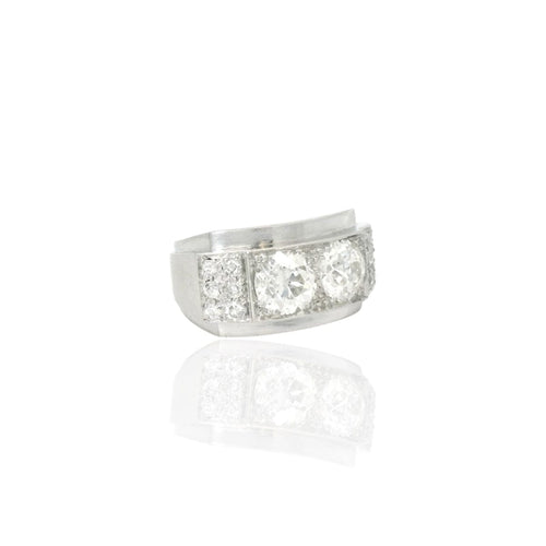 Bague 52 Vintage platinum diamond ring 58 Facettes