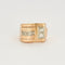 Bague 58 Bague Tank or jaune platine et diamants 58 Facettes