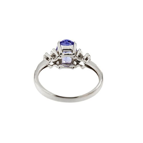 Bague 51 Bague en or blanc avec tanzanite et diamants 58 Facettes 38890