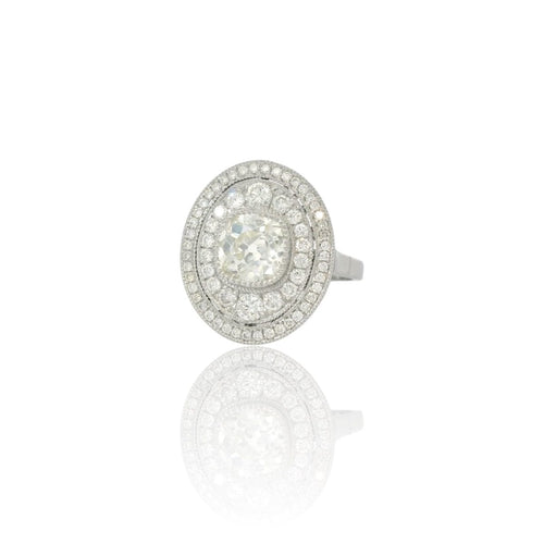 51 Art Déco inspired platinum and diamond ring 58 Facettes