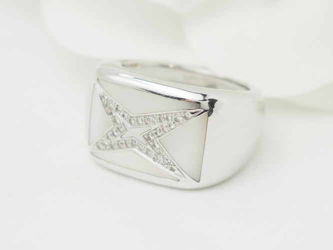 Anel 50 Anel Mauboussin "Grande vida" em ouro branco, madrepérola e diamantes 58 Facettes 33601