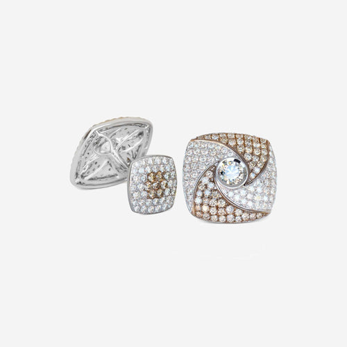 Boutons de manchette Boutons de manchette en or blanc et diamant de 5,83 carats 58 Facettes 22633