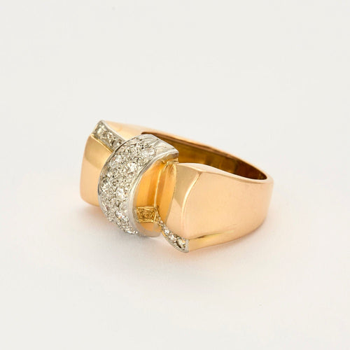 Bague 56,5 Bague Tnak or jaune et diamants 58 Facettes PER14212