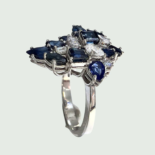 Bague 54 BAGUE DESIGN ART DÉCO 58 Facettes DF23(881)