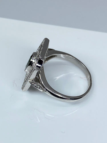 Bague 50 Bague Art Deco en Or jaune, diamants et saphir 58 Facettes