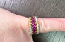 Bague 53 Bague en or jaune avec diamants et rubis 58 Facettes