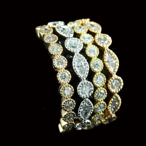 Bague 52 Bague or rose diamants 58 Facettes R1454