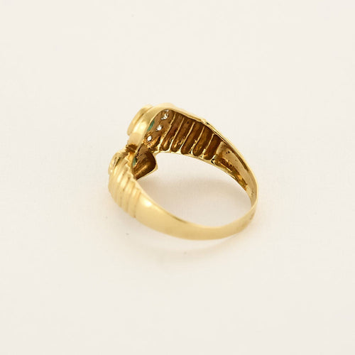 Bague 49 Bague Toi & Moi  en or jaune, émeraudes et diamants 58 Facettes PER01984