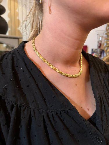 Collier Collier Or jaune Lisse et Sablé 58 Facettes