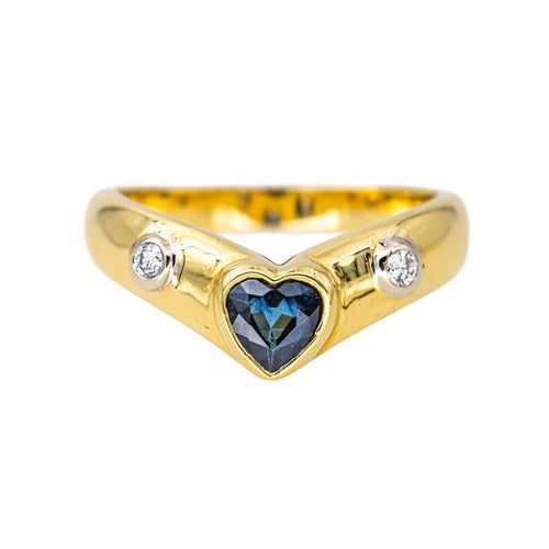 Bague 54 Bague Jonc Or jaune Saphir, Diamant 58 Facettes 4286094CN