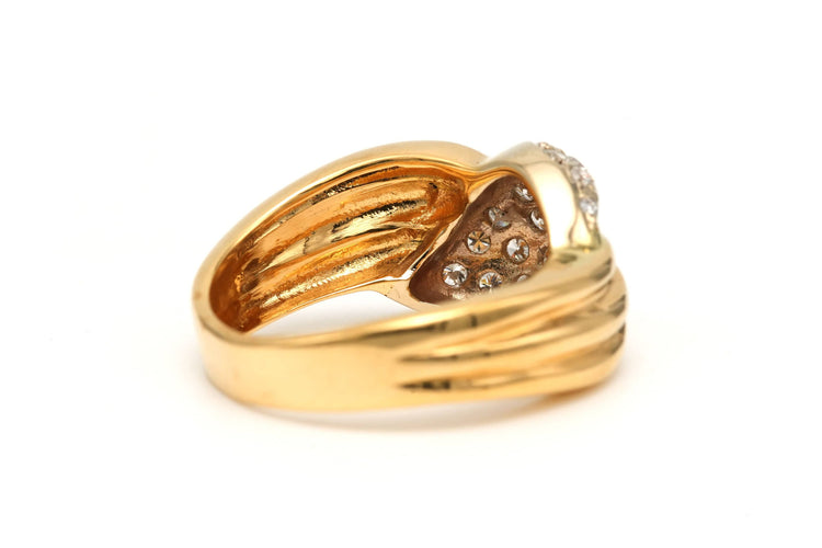 Bague 55 Bague contemporaine or jaune sertie de diamants (+-0.236ct) 58 Facettes 20419