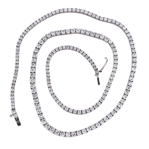 Collier Collier tennis en or blanc avec diamants 58 Facettes